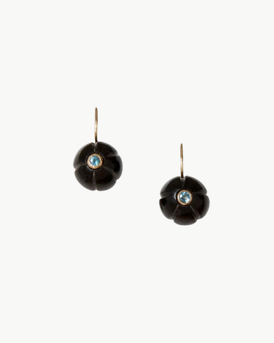14K PUMPKIN EARRINGS IN BLACK HORN MIX