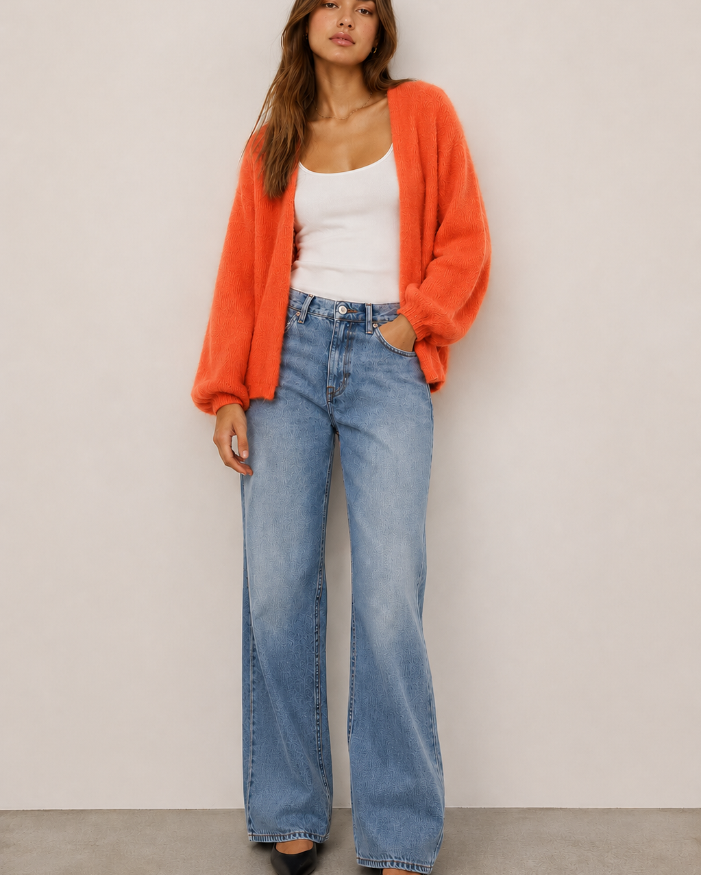 Juniper Balloon-Sleeve Open Cardigan
