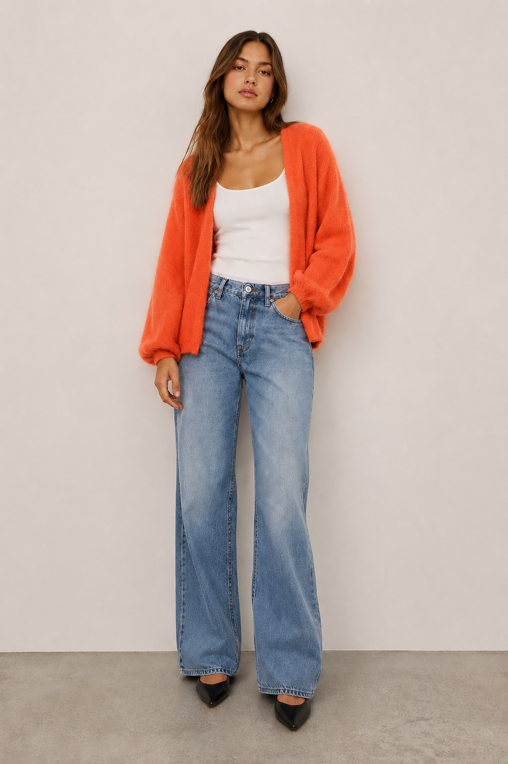 Juniper Balloon-Sleeve Open Cardigan