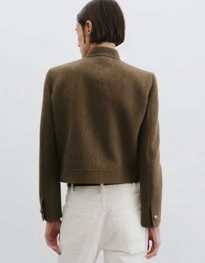HADLEY CROPPED JACKET IN MOSS GREEN