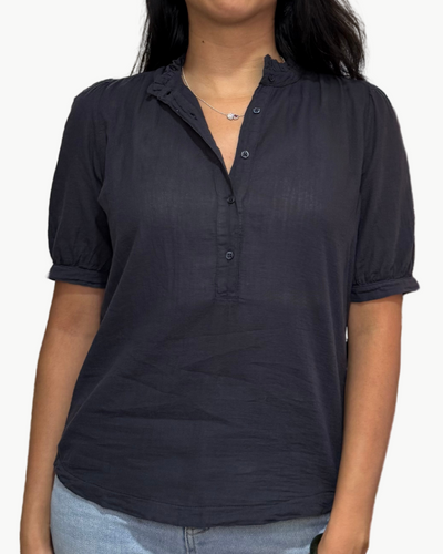 TEENA KNIT T-SHIRT IN CHARCOAL - Romi Boutique