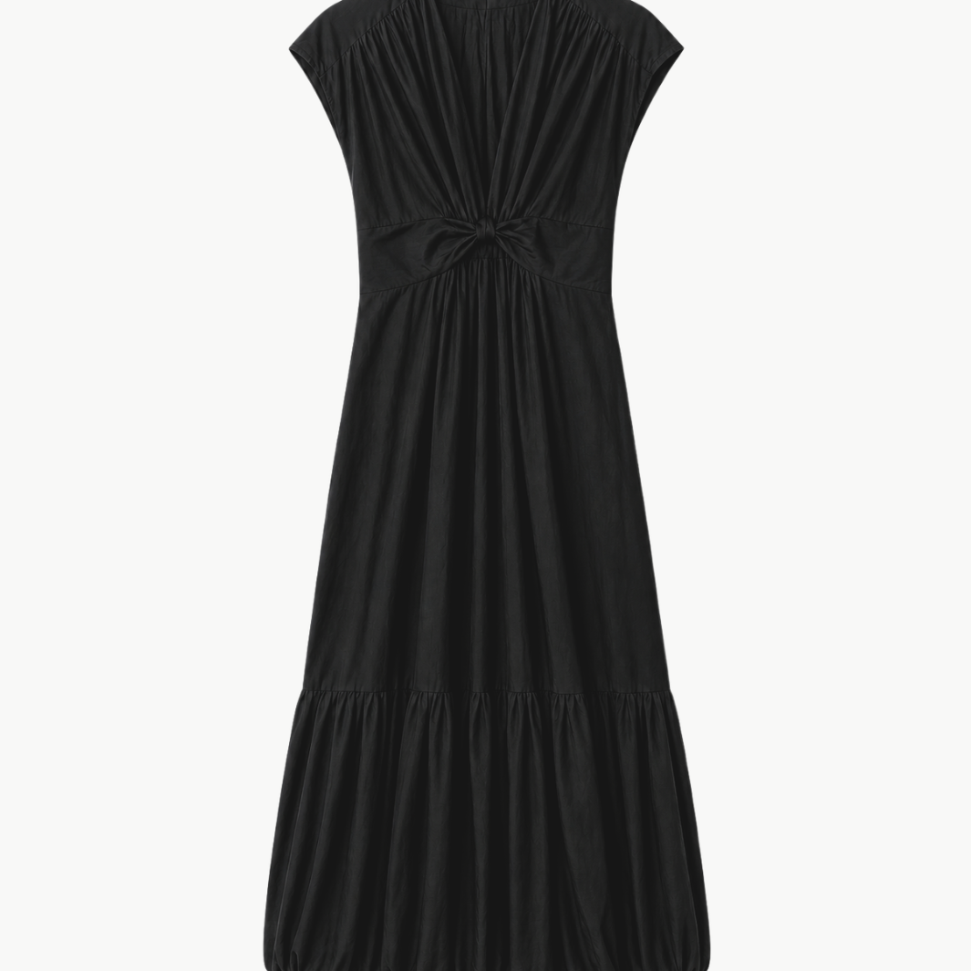 Go Silk Go Crinkle Cut Twist Dress at Romi Boutique