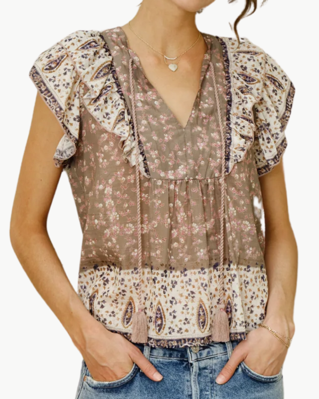 BANI FRILL TOP IN MULTI
