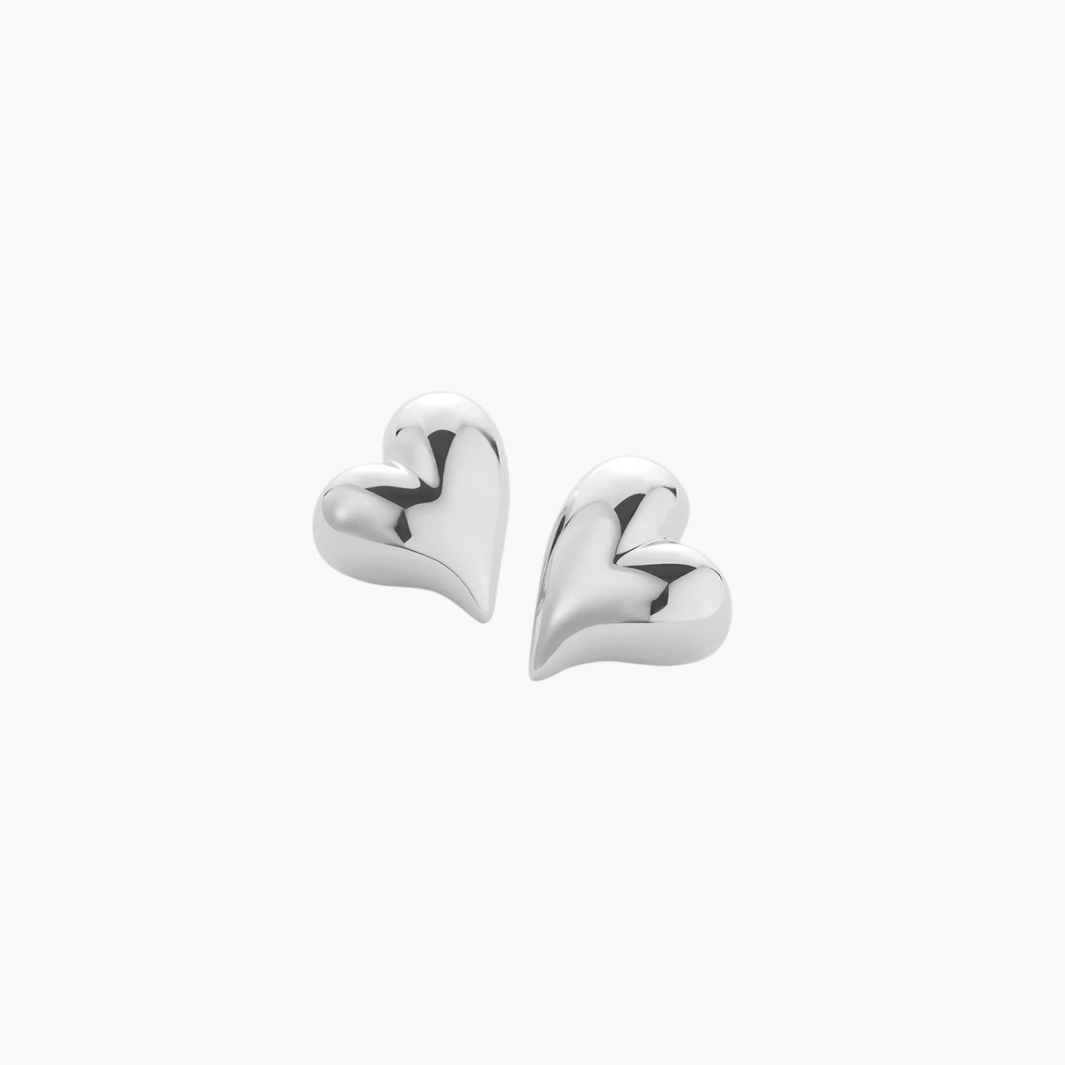 Art Heart Symmetrical Button Earrings