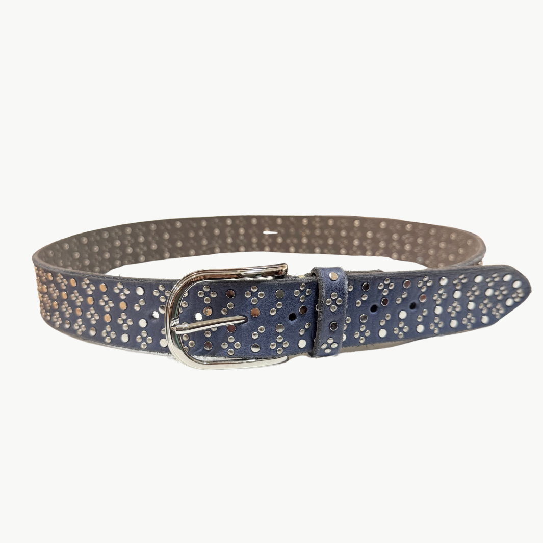 CLOVER STUD BELT IN NAVY