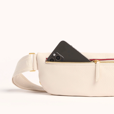 CHARLES CROSSBODY MED IN CALLA LILY WHITE/BRUSHED GOLD