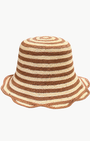 Freya Striped Scallop Crochet Bucket Hat at Romi Boutique