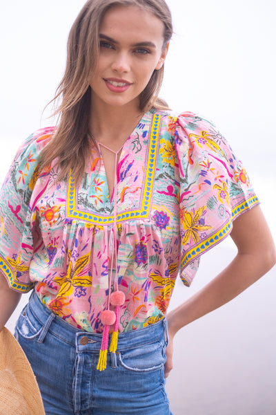 ANGEL TOP IN SUNSHINE PRINT