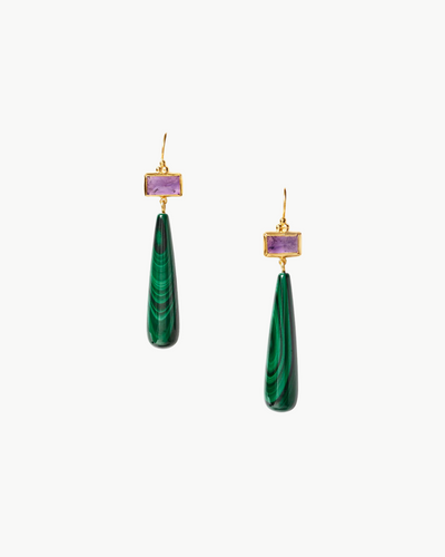 MESSINA EARRINGS IN MALACHITE MIX