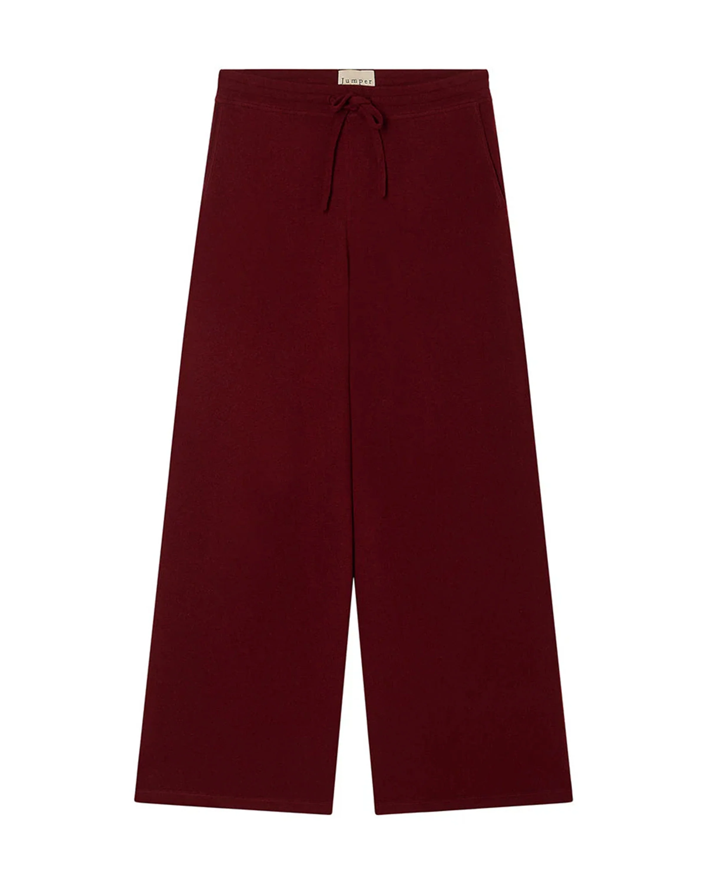 MERINO WIDE LEG JOGGERS IN BURGUNDY - Romi Boutique
