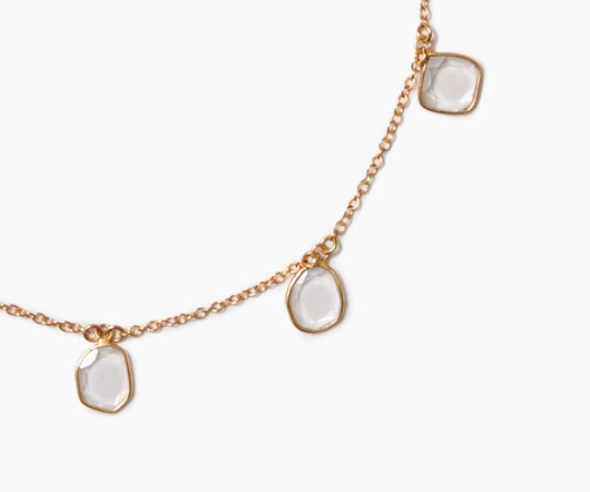 DANGLE NECKLACE IN YELLOW GOLD - Romi Boutique