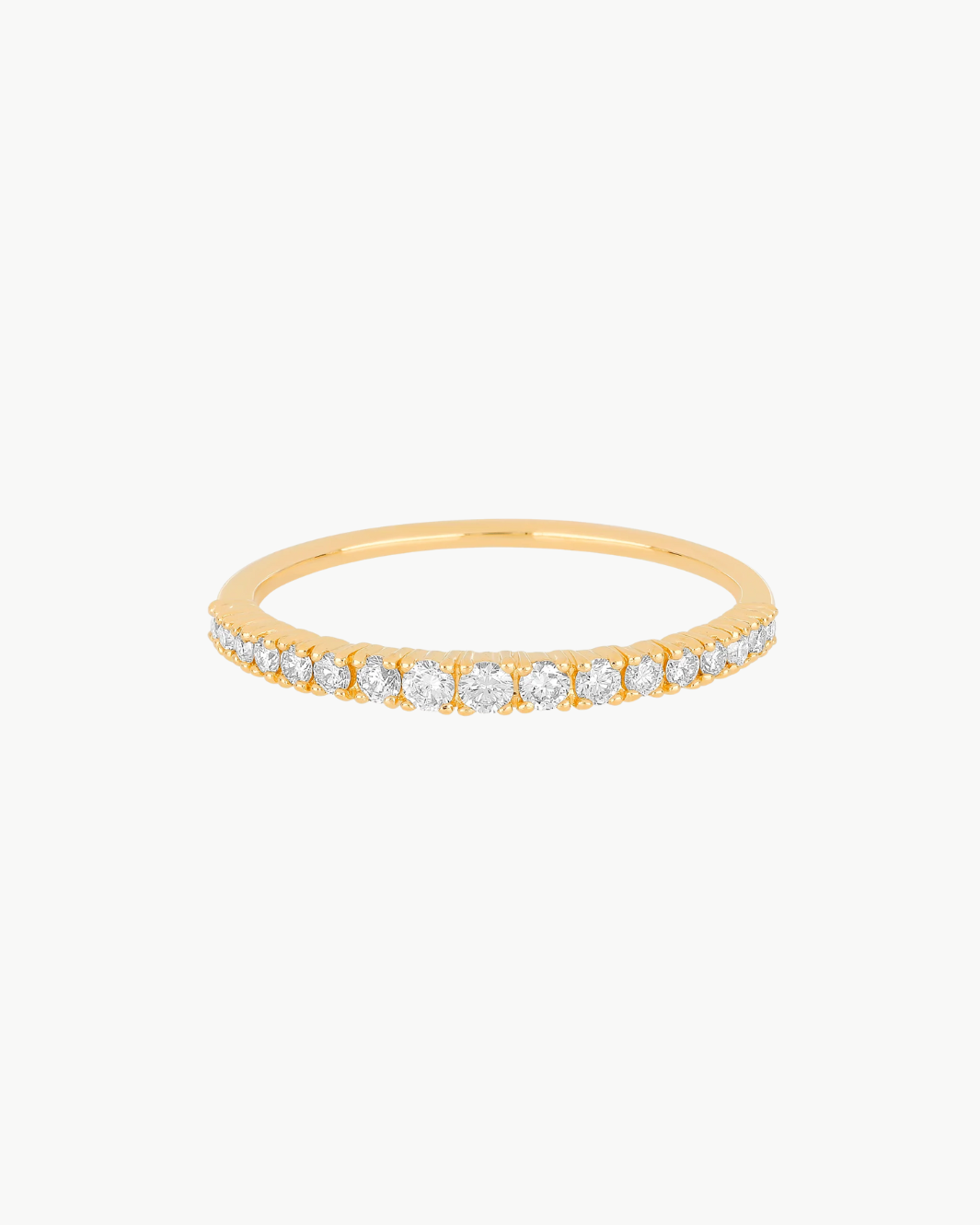 FULL CUT DIAMOND ARC RING IN 14K YELLOW GOLD