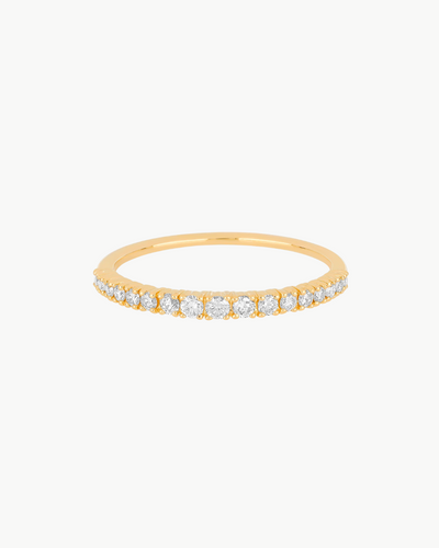 FULL CUT DIAMOND ARC RING IN 14K YELLOW GOLD