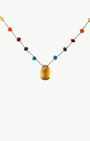 Amalia CITRINE NECKLACE IN RAINBOW DROP at Romi Boutique