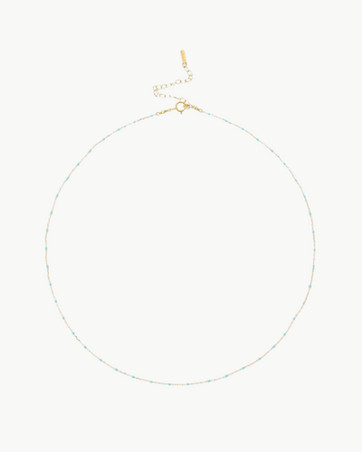 ENAMEL BEAD NECKLACE IN TURQUOISE - Romi Boutique