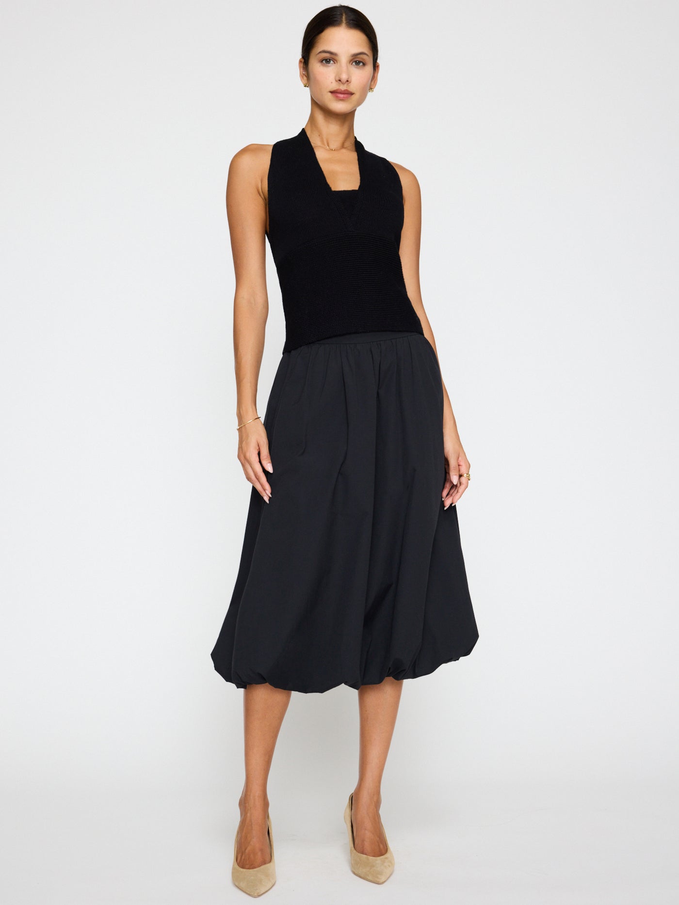 LOTI BUBBLE SKIRT IN BLACK ONYX