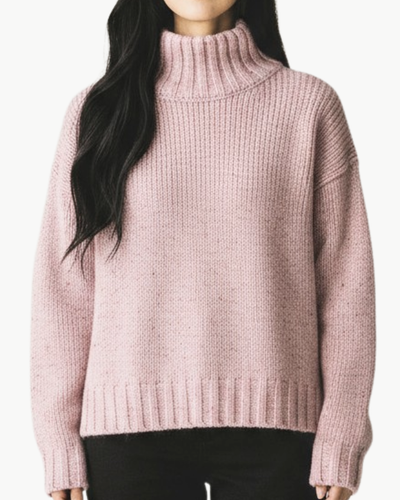 BOXY CHUNKY MOCK IN PINKBERRY