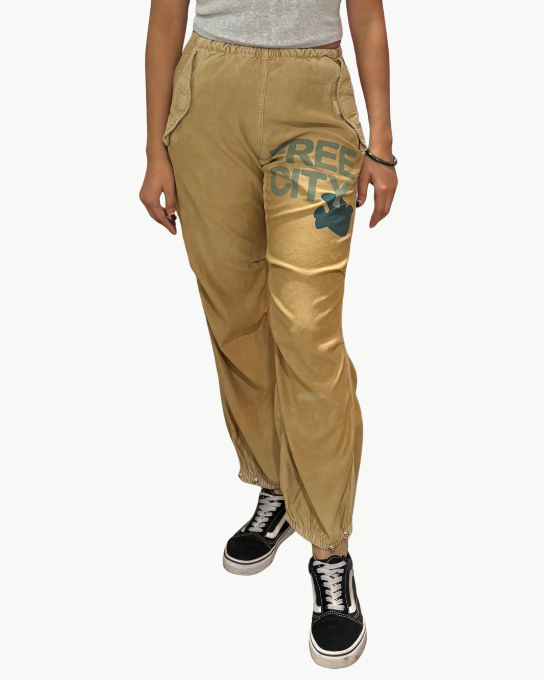 FLAP/SNAP FREECITYLARGE MATTE/SATIN AIRJUMP PANT IN GOLDEN DIRT
