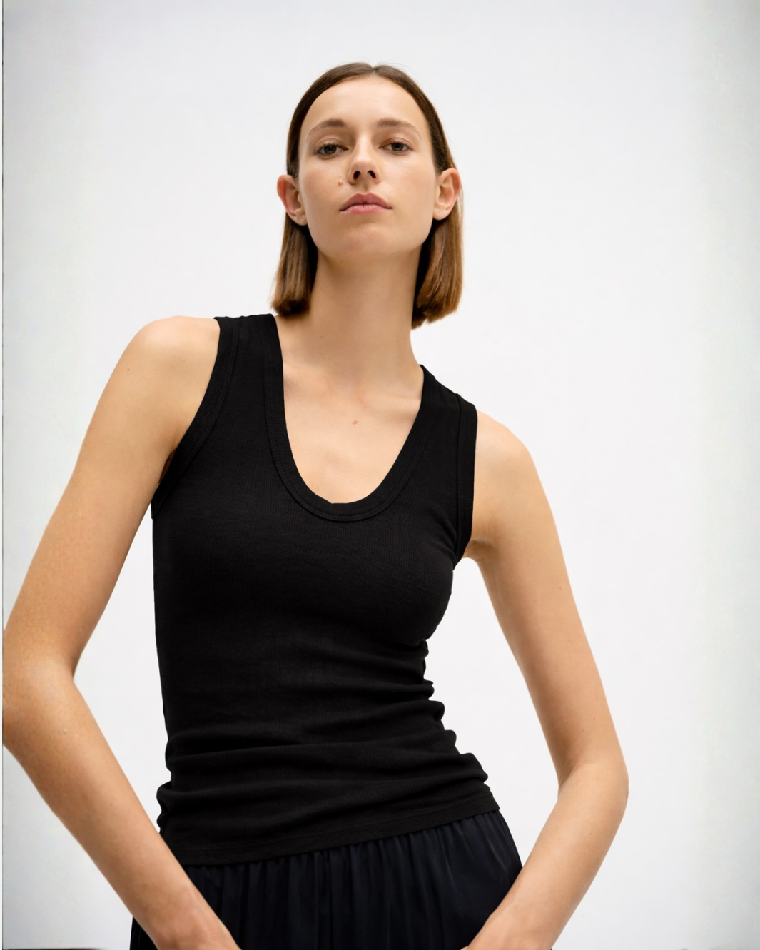 Enza Costa TEXTURED RIB SLEEVELESS U at Romi Boutique