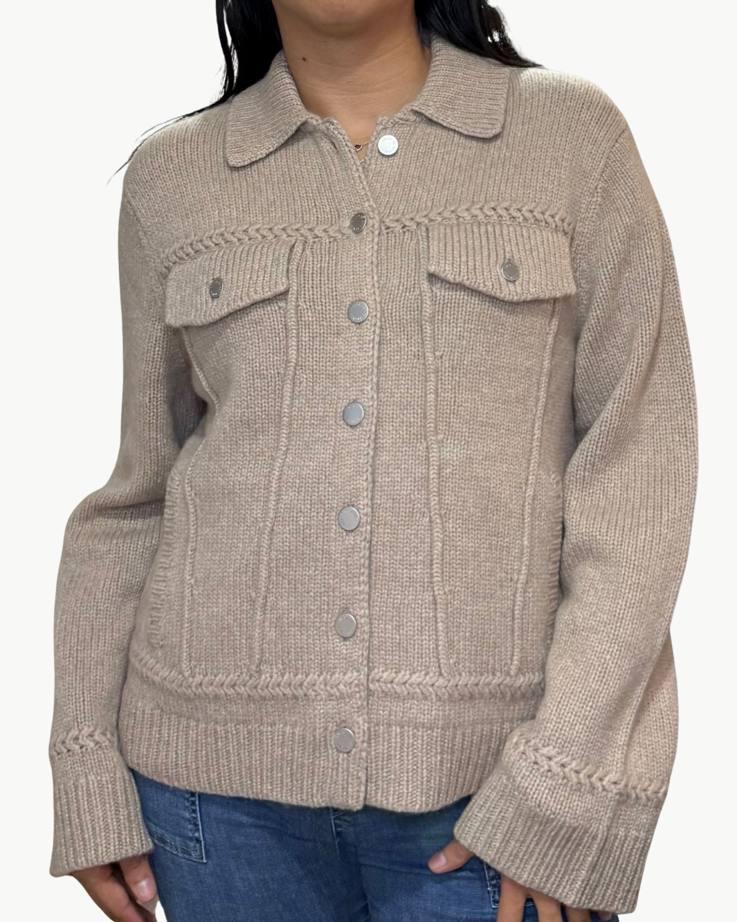 "JEAN" JACKET IN TAUPE