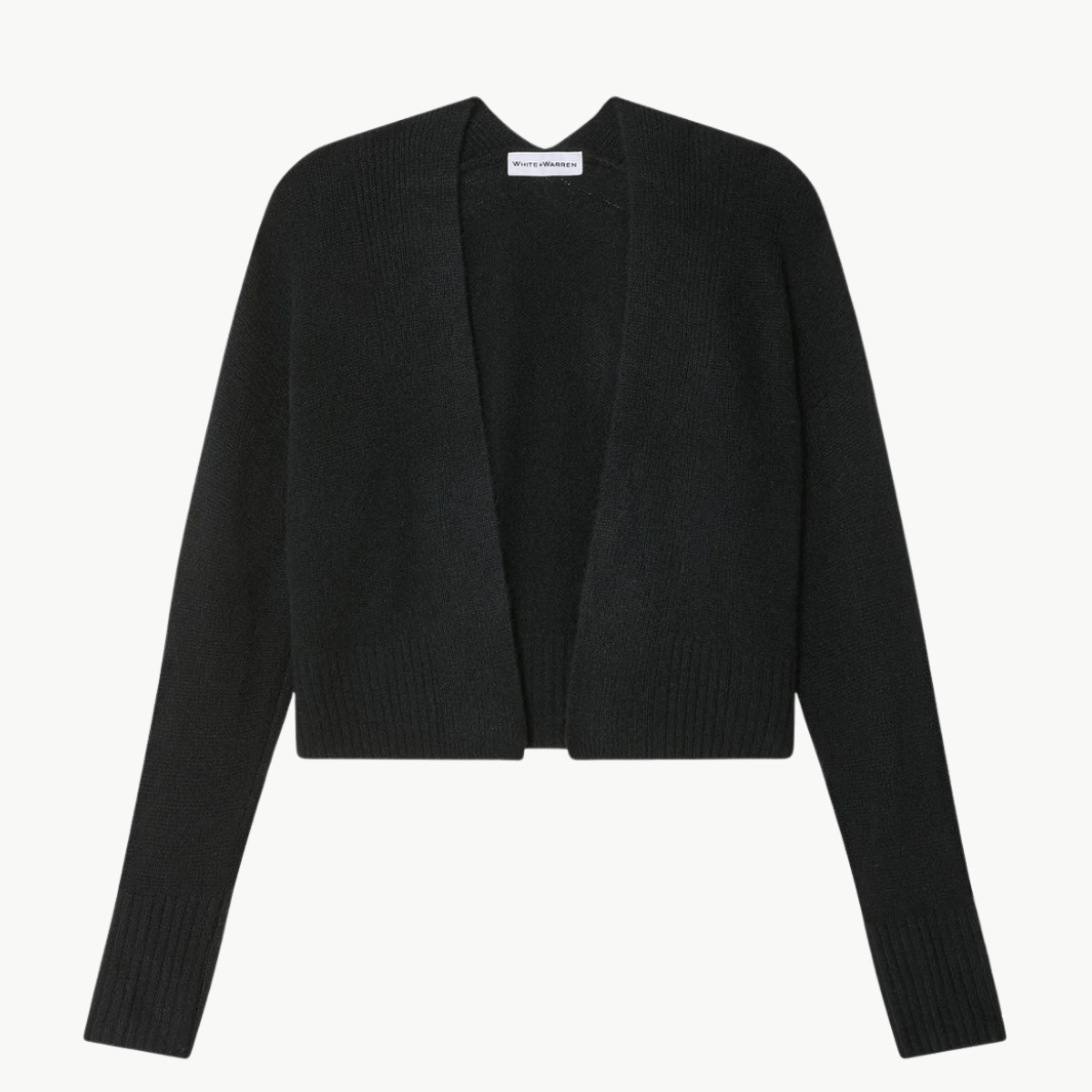 White & Warren CASHMERE FEATHERWEIGHT OPEN CARDIGAN at Romi Boutique