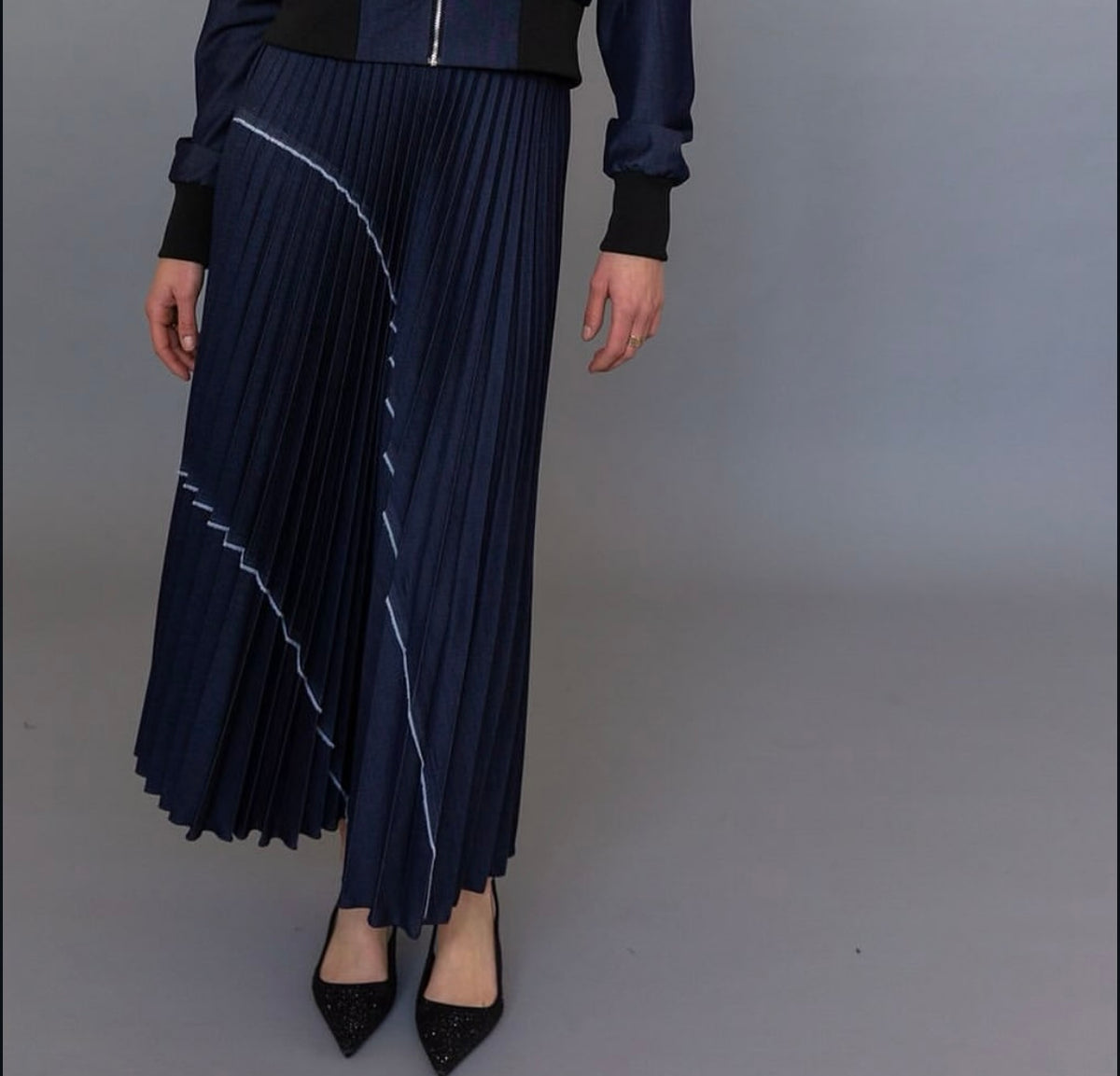 Denim Patchwork Skirt