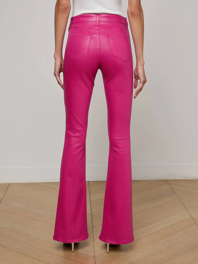MARTY HIGH RISE FLARE JEAN IN PINK COATED