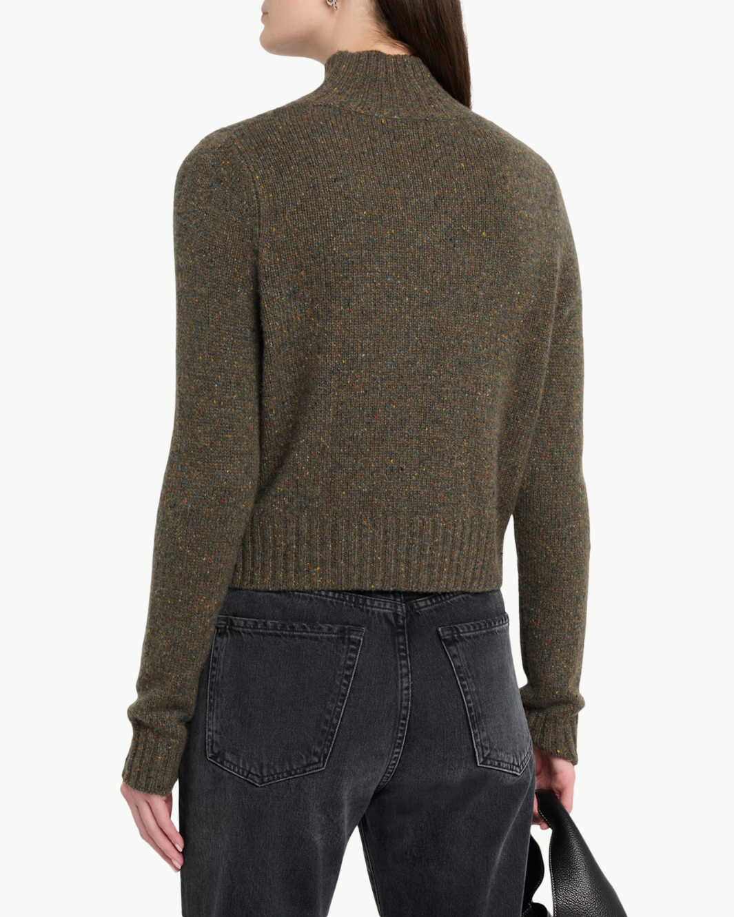 Cashmere Mock-Neck Donegal Sweater