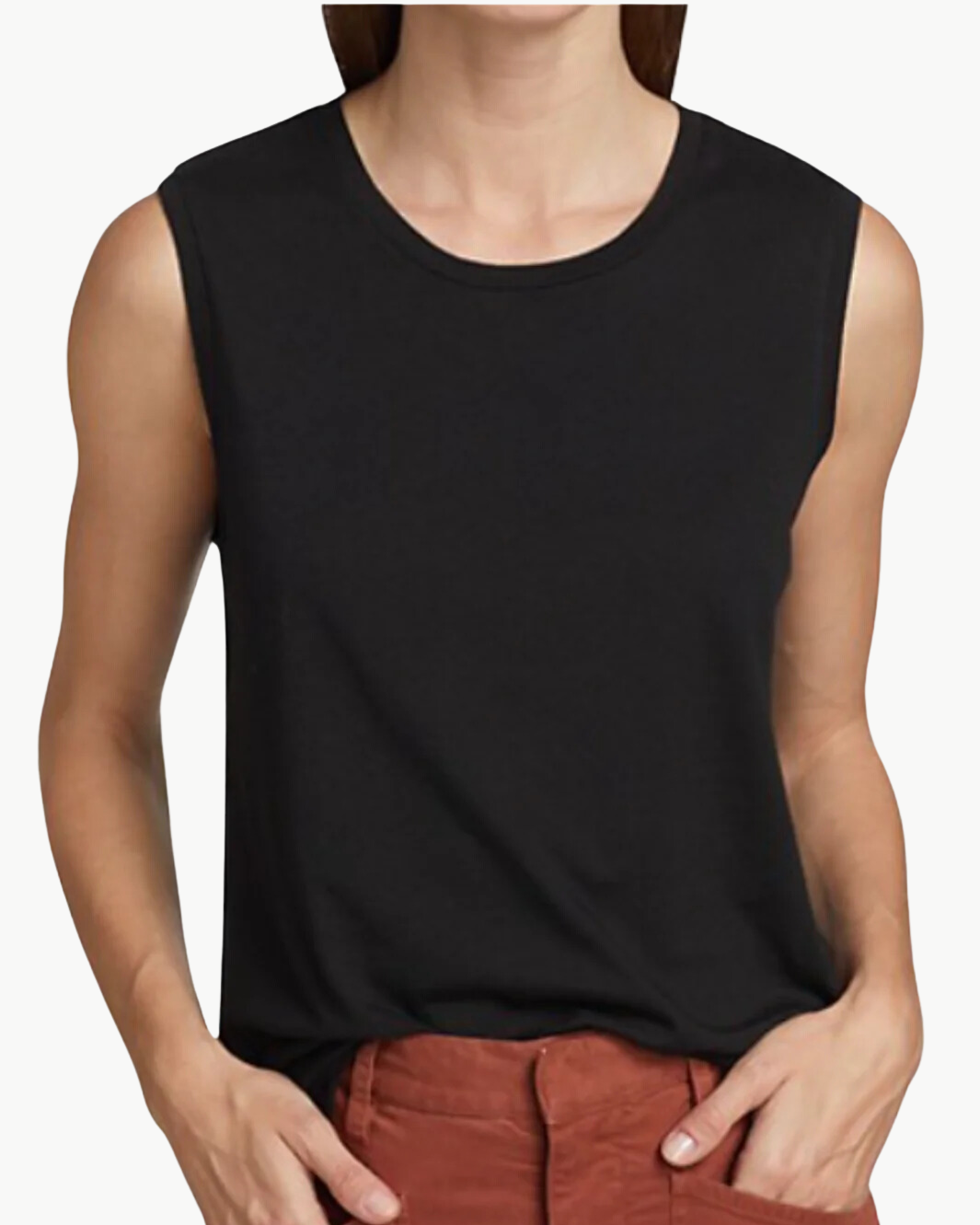 MUSCLE TEE IN WASHED BLACK