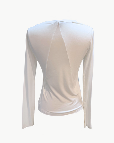 LUCA JERSEY SLIM LONG SLEEVE IN WHITE