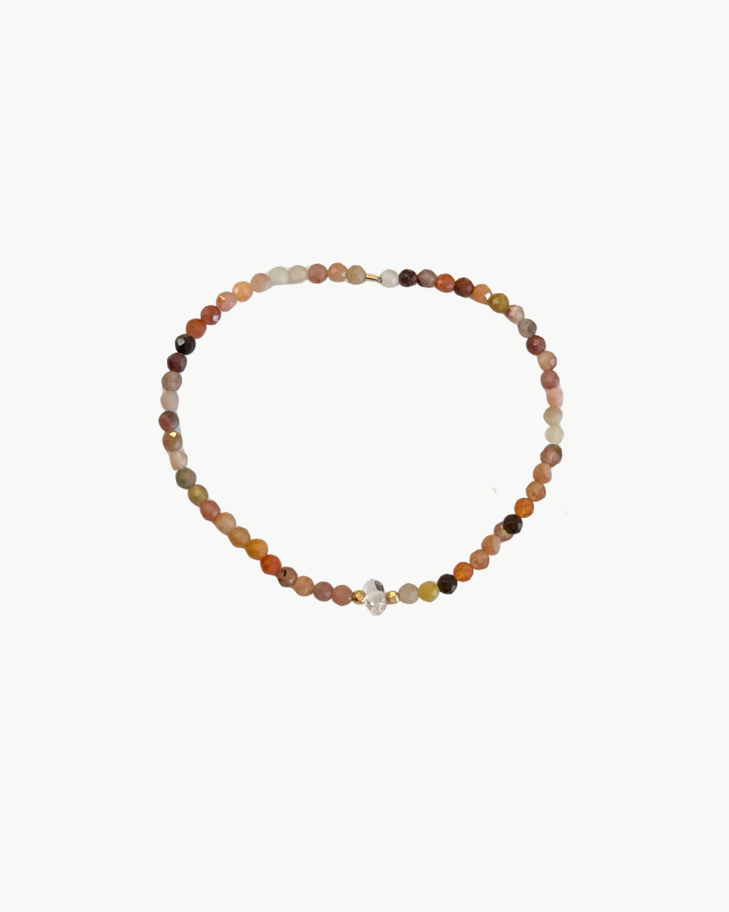 BEADED BRACELET IN PEACH MULTI