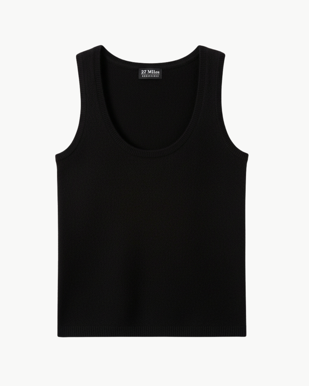 27 Miles VIOLETTE CASHMERE TANK IN BLACK at Romi Boutique