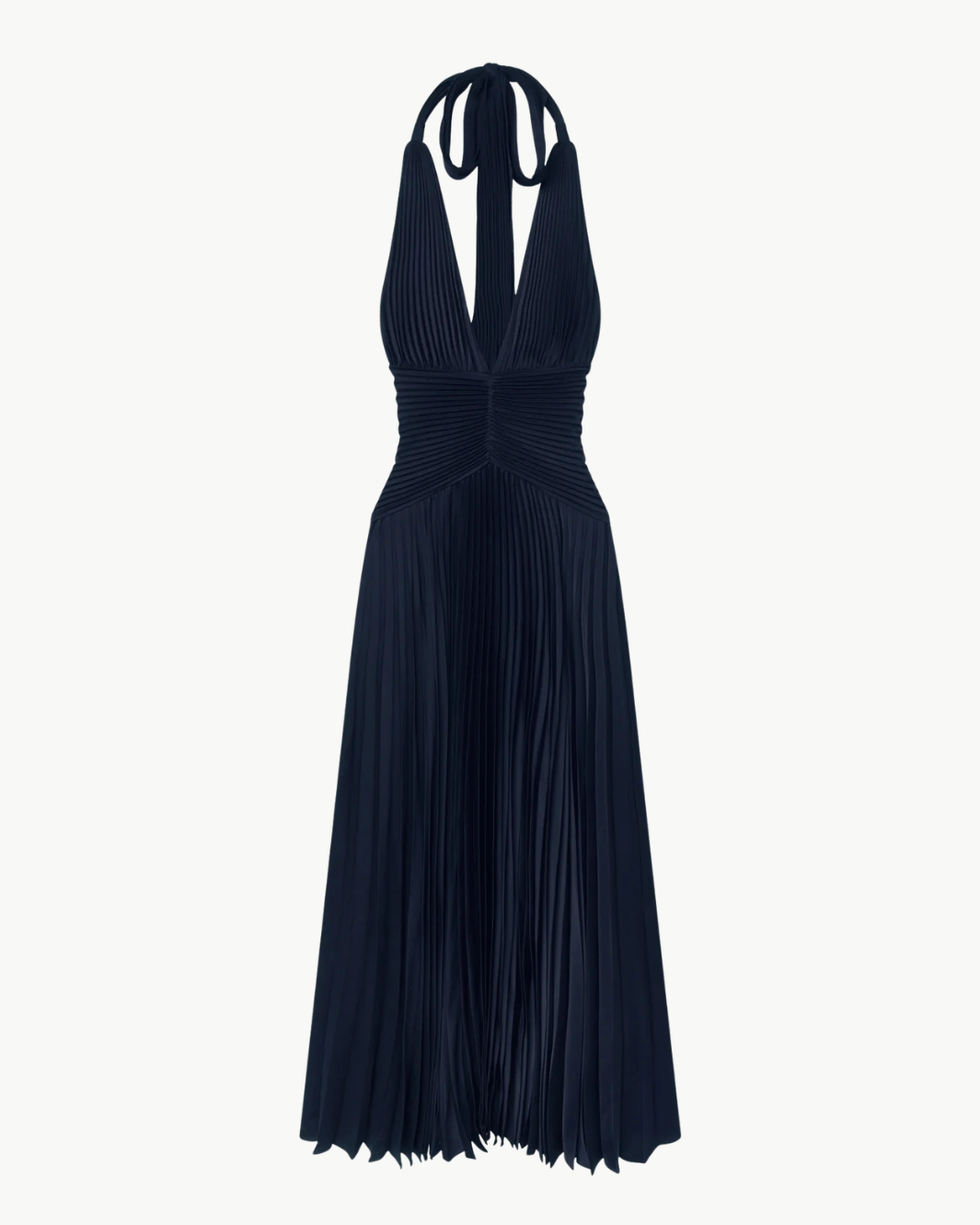 Sabine Scarf Tie Satin Pleated Gown
