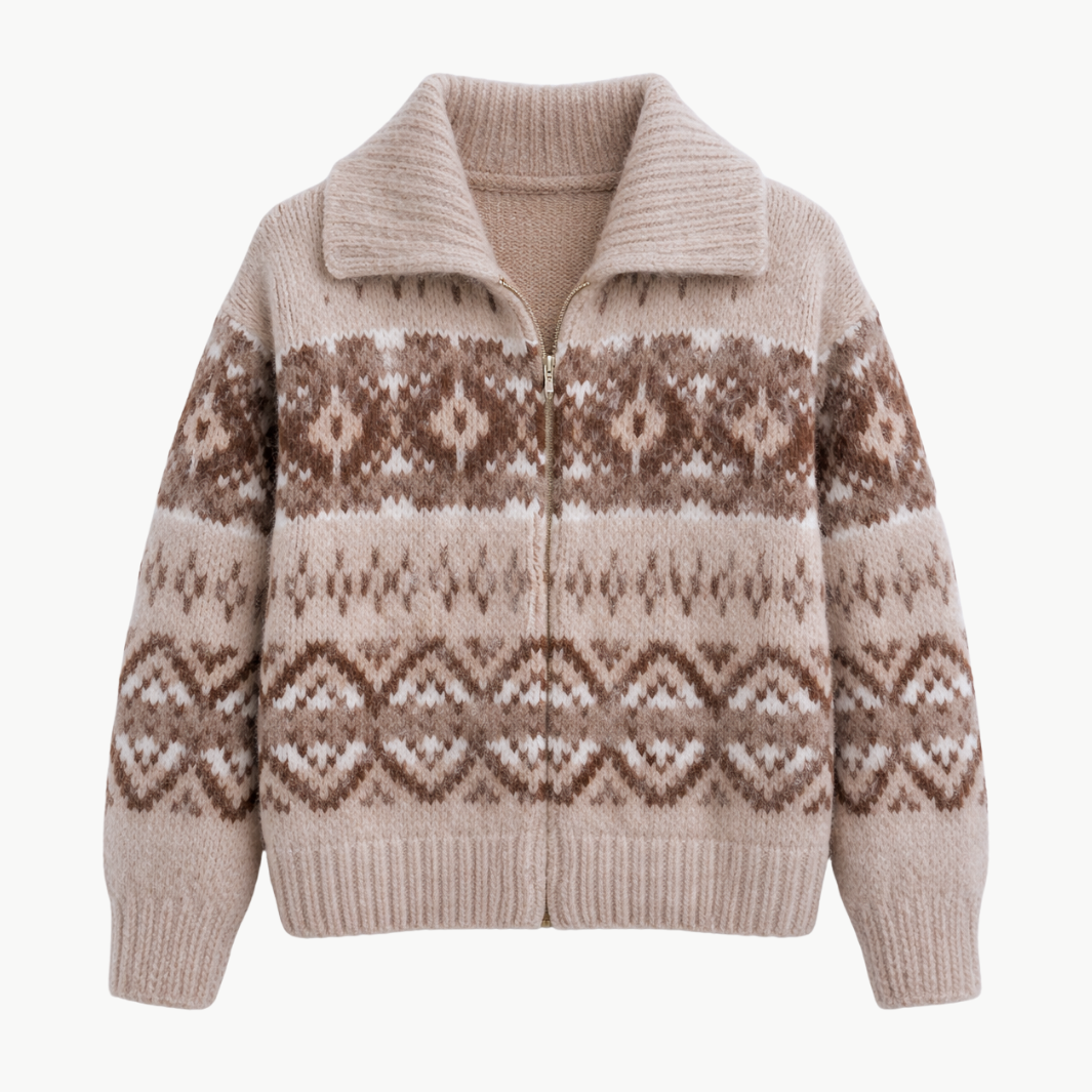 ALPACA BLEND FAIR ISLE BOMBER