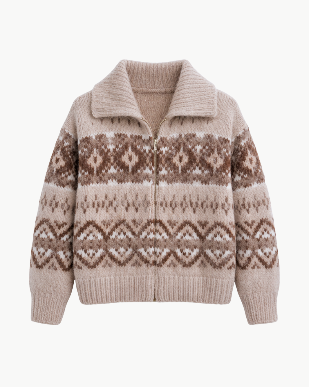 ALPACA BLEND FAIR ISLE BOMBER