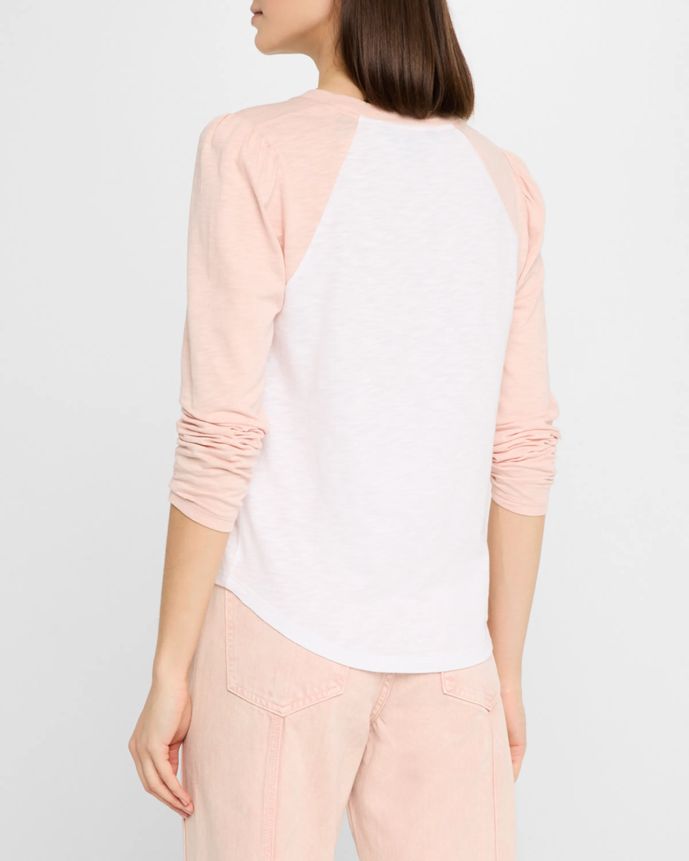 MASON BASEBALL TEE IN WHITE/PINK