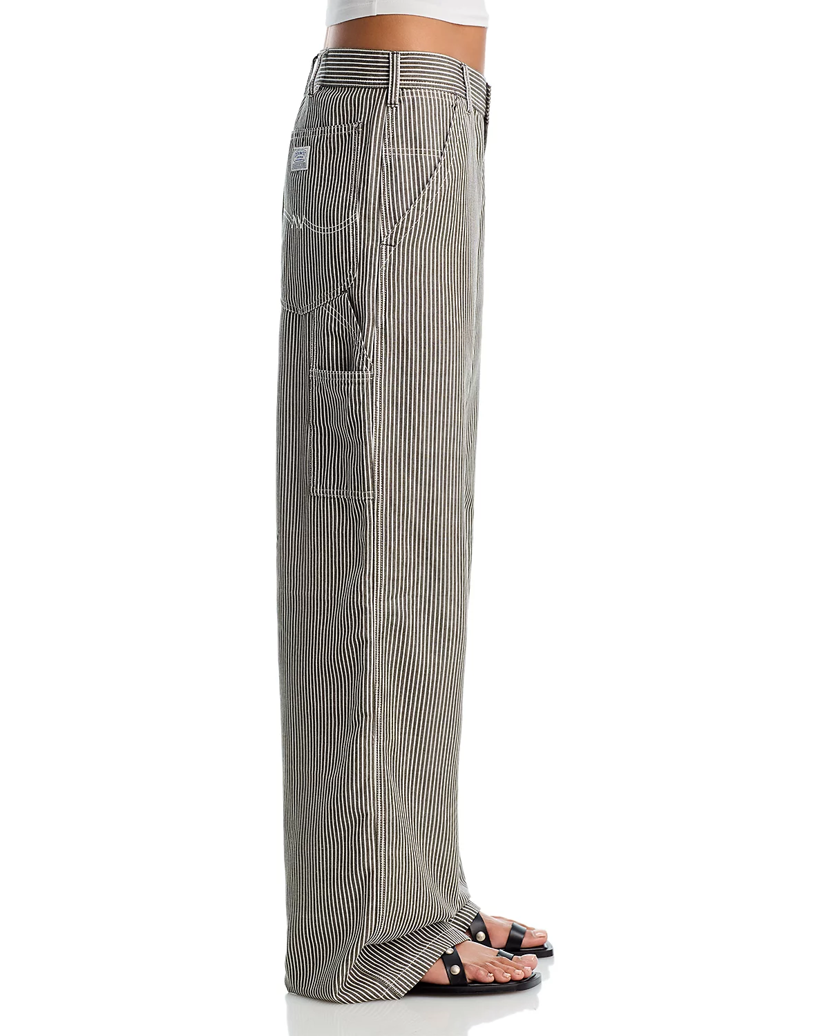 TERI WIDE LEG CARPENTER PANT IN RAILROAD GREY