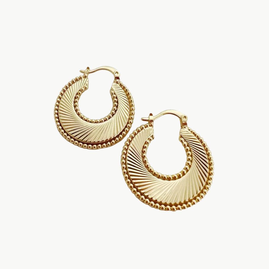 Romi FREEDOM HOOPS IN YELLOW GOLD at Romi Boutique