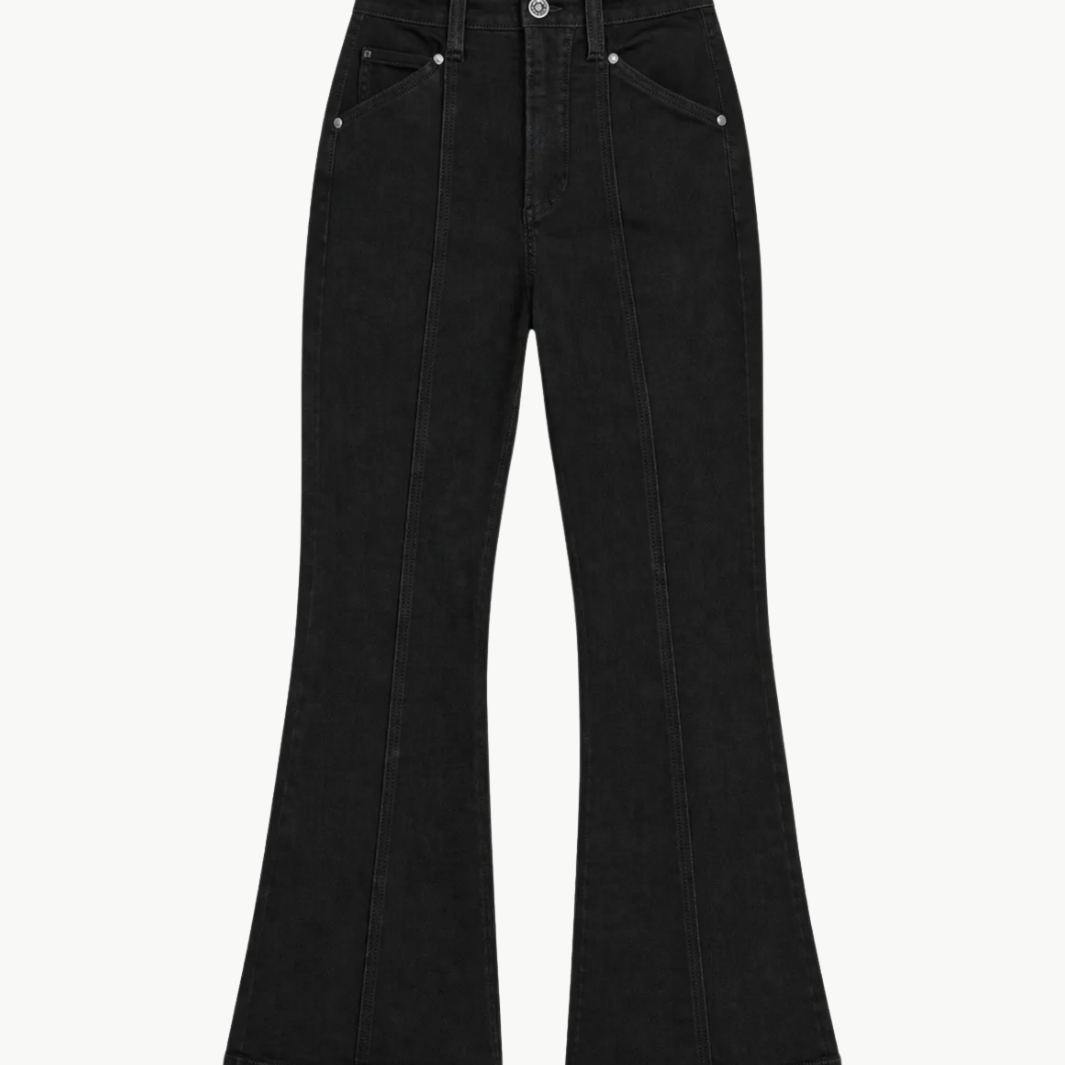 Veronica Beard CARSON HIGH RISE ANKLE FLARE WITH MID SEAM at Romi Boutique