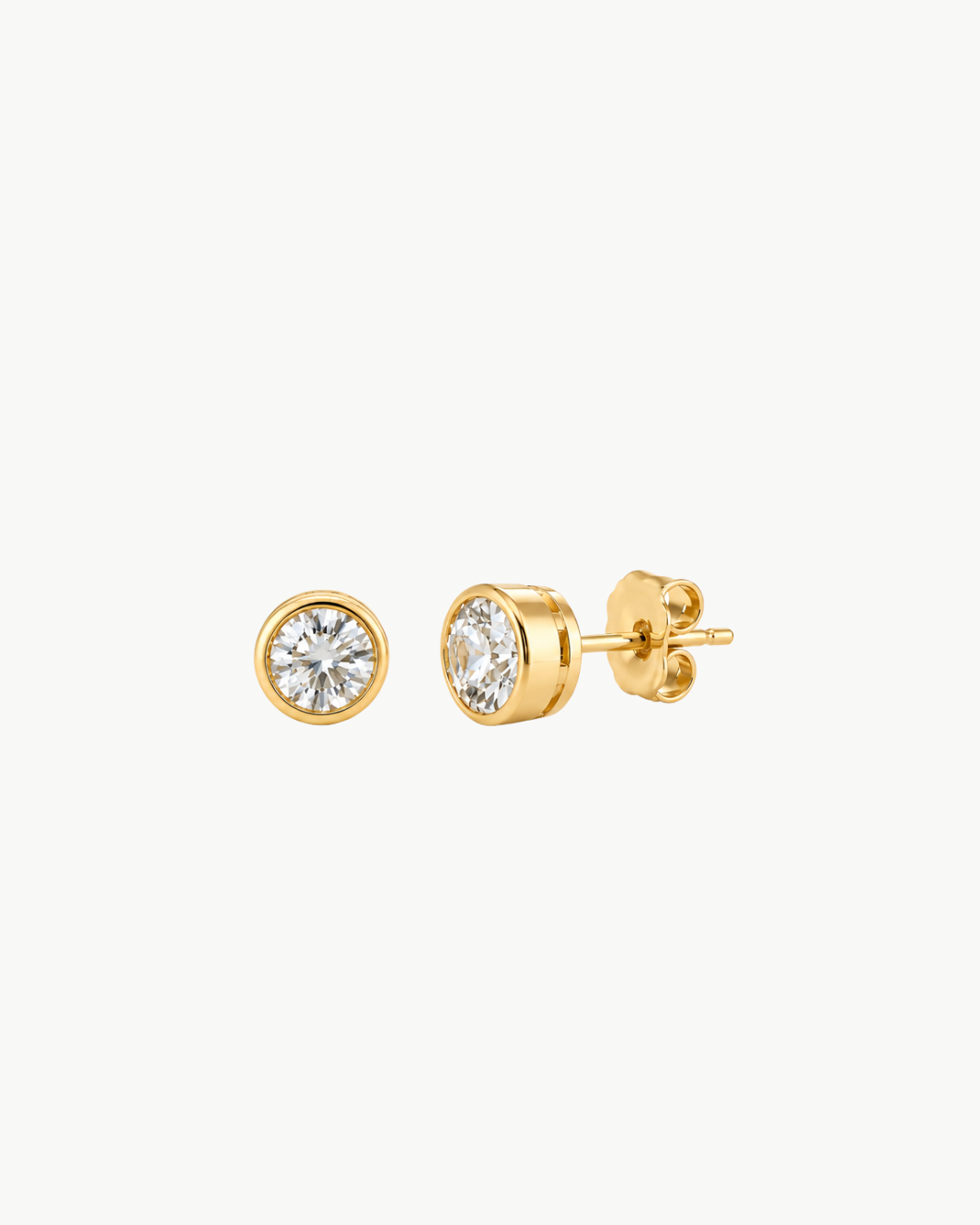 Emerson Stone Solstice Grand Bezel Diamond Studs at Romi Boutique