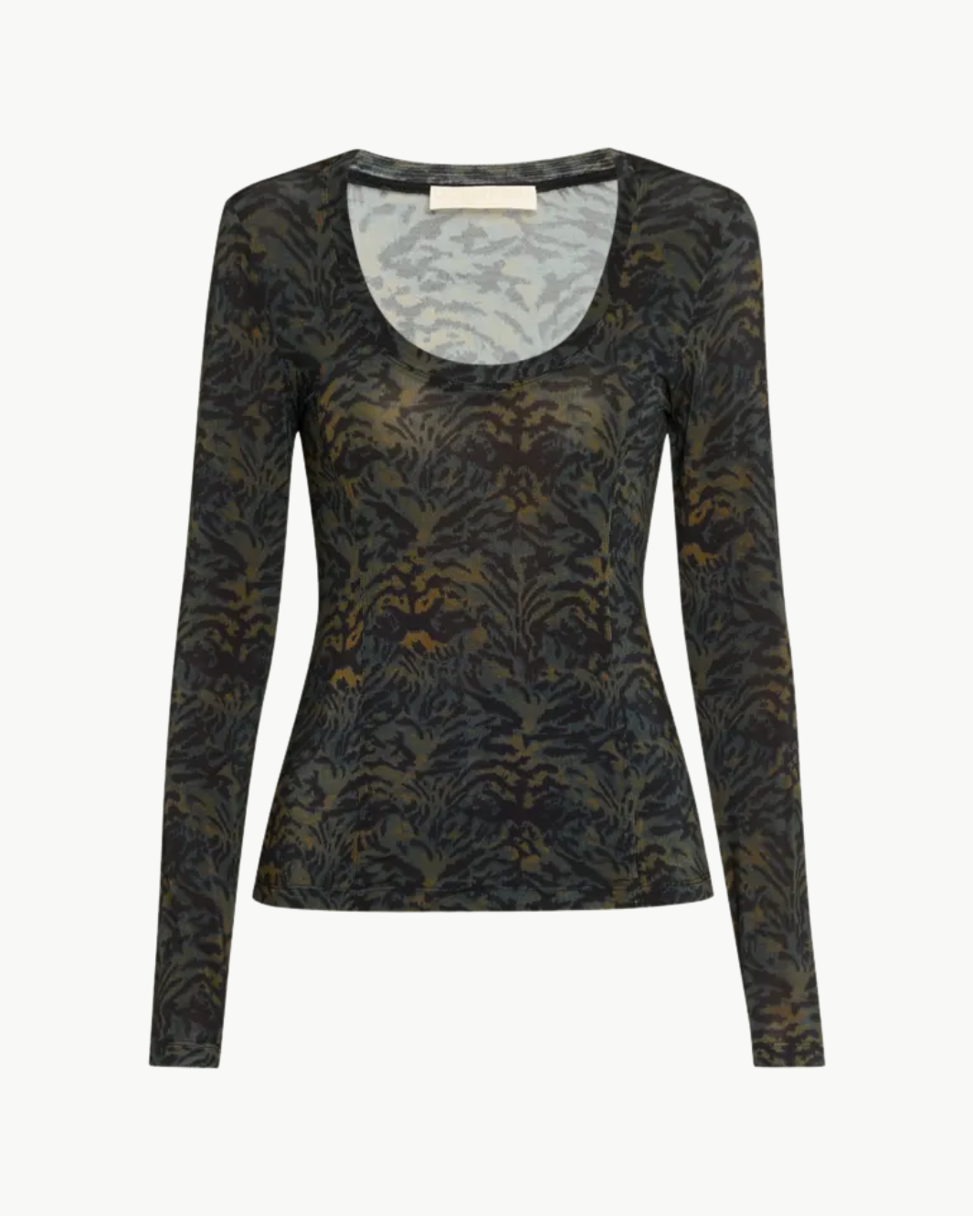 Ulla Johnson ARIS JERSEY LONG SLEEVE U-NECK TOP at Romi Boutique