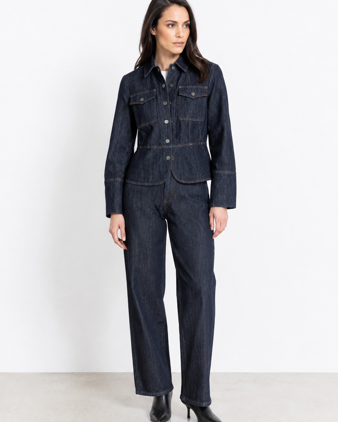 Go Silk Go Military Blues Jacket at Romi Boutique