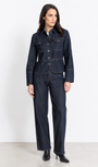 Go Silk Go Military Blues Jacket at Romi Boutique