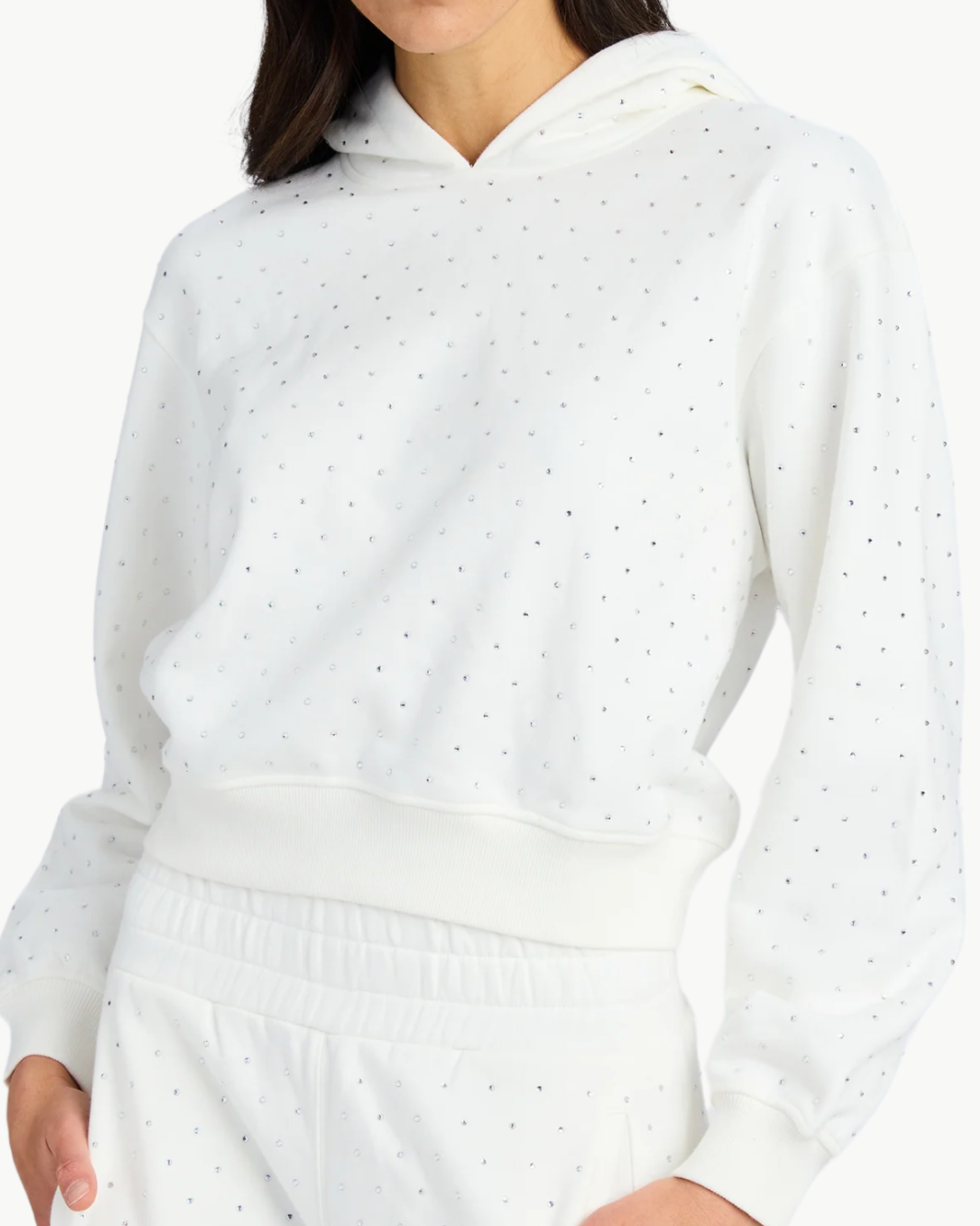 RENAE CRYSTAL HOODIE IN WHITE
