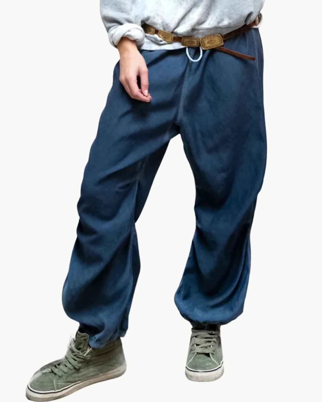 MATTE/SATIN LOOSE DRAWCORD BIGGY PANT IN MOONSHROOMS POWDER