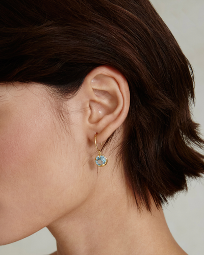 CRYSTAL EARRINGS IN AQUAMARINE