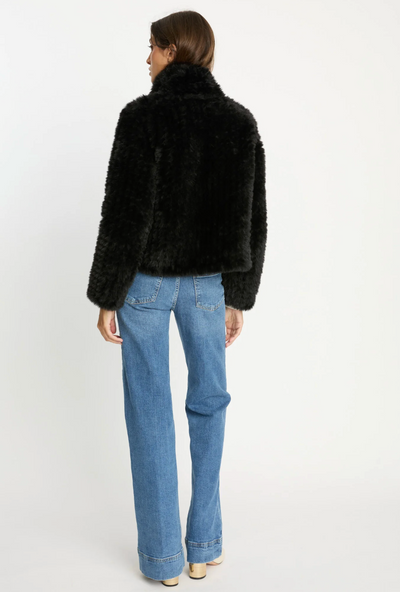 IVANNA FAUX FUR JACKET IN BLACK