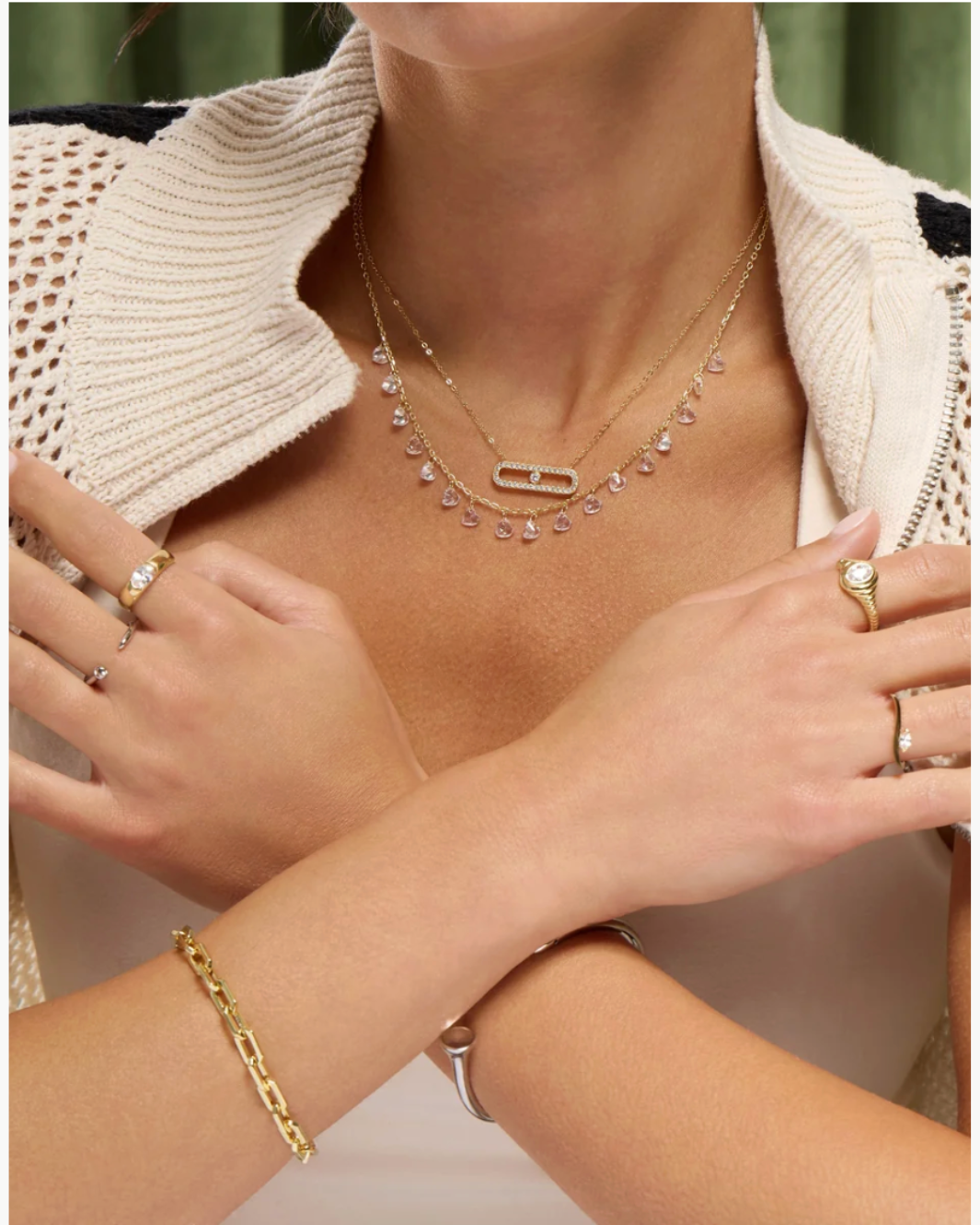 Romi Multi Floating Heart Necklace at Romi Boutique