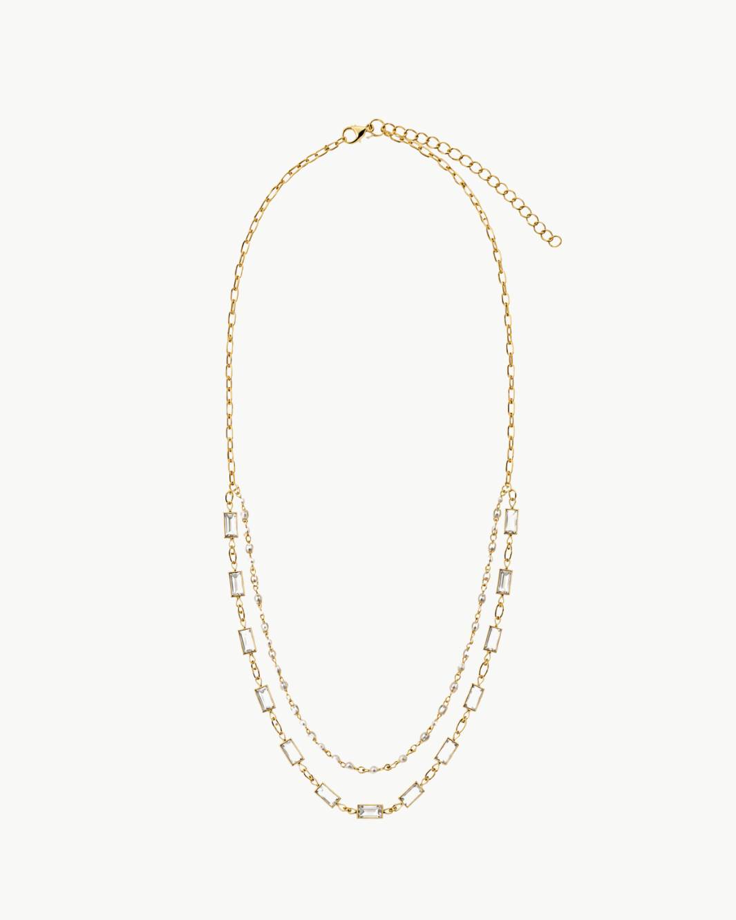 Romi Glass Pearl Double Strand Necklace at Romi Boutique