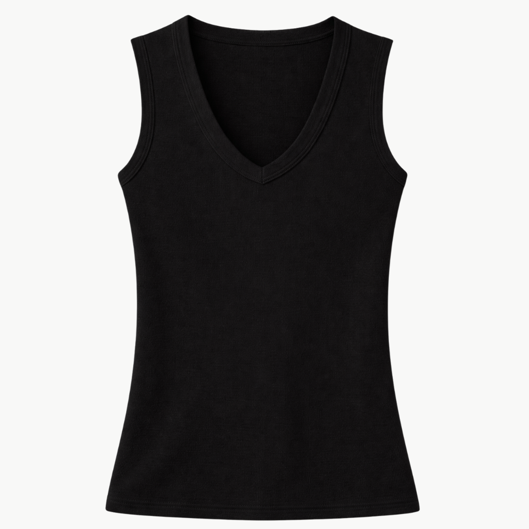 Enza Costa SUPIMA COTTON SLEEVELESS V at Romi Boutique